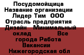 Посудомойщица › Название организации ­ Лидер Тим, ООО › Отрасль предприятия ­ Дизайн › Минимальный оклад ­ 15 000 - Все города Работа » Вакансии   . Нижегородская обл.,Нижний Новгород г.